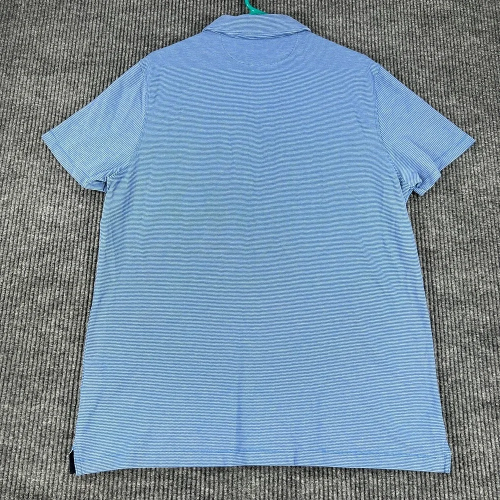 Banana Republic Mens Size Large Blue Short Sleeve Polo Shirt Night Soft Sharp